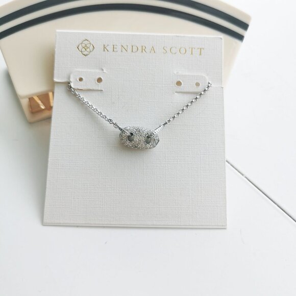 Kendra Scott Jewelry - Kendra Scott Bailey Silver White CZ Pave Necklace